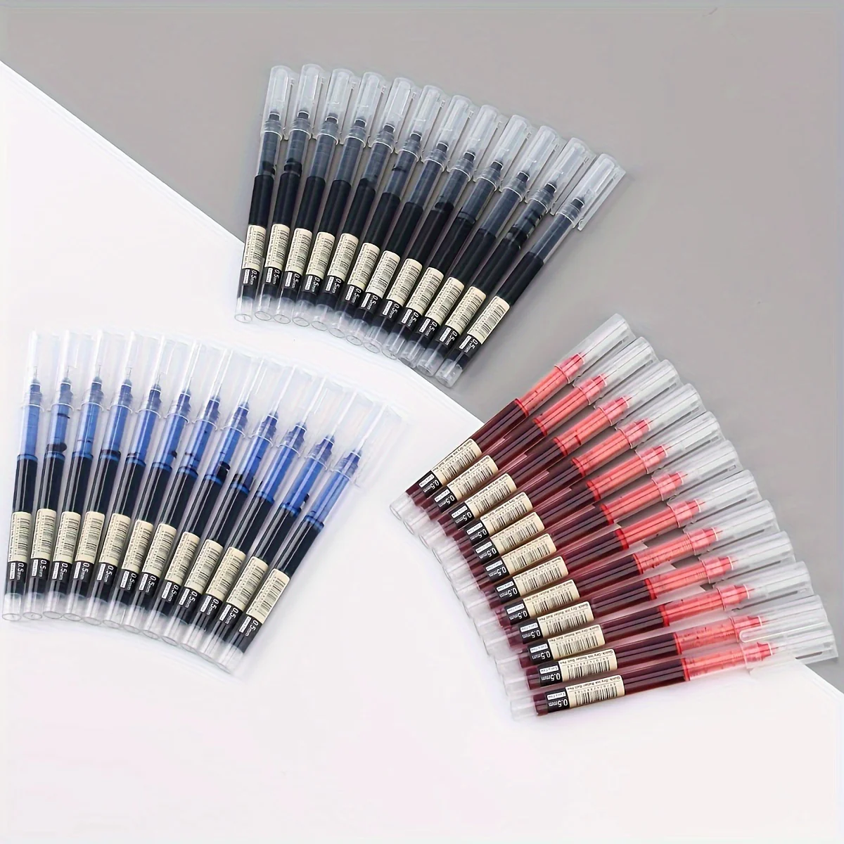 30pcs Quick-Dry Gel Pens - 0.5mm Fine Tip, Black, Blue, Red | Smooth Writing, Fast-Drying Ink, Durable for Students, Office, and Everyday Use