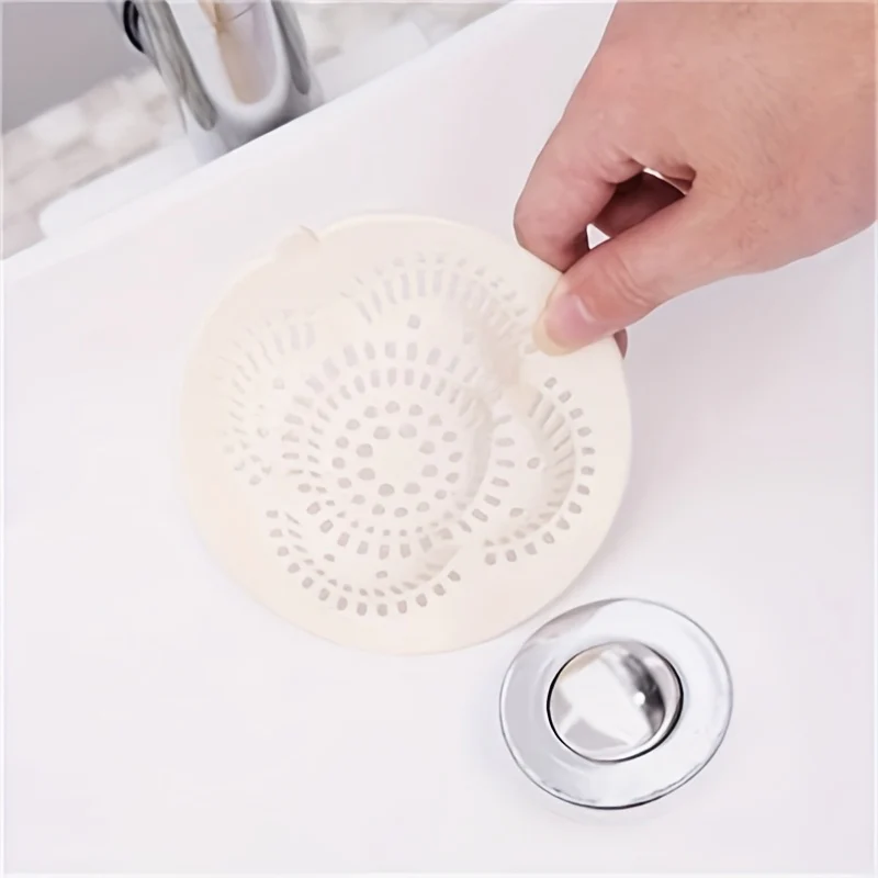 10 pcs Silicone Hair Catcher Shower Drain Cover - Effective Clog Prevention, Easy to Clean, Long-Lasting Deodorizing Filter for Kitchen and Bathroom Sinks, Bathtubs, Bathroom Essentials | Round Drain Cover | Silicone Construction